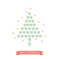 Healthy tooth in the shape of Christmas tree for Merry Christmas and Happy New Year, dental care concept