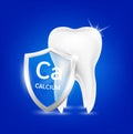 Healthy tooth and shield aluminum transparent calcium. Teeth gums healthy sparkling white. Used in children dentist clinic.