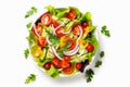 green salad vegetarian fresh lunch healthy vegetable lettuce tomato food. Generative AI. Royalty Free Stock Photo