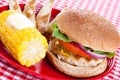 Healthy Turkey Burger Meal Royalty Free Stock Photo