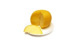 Healthy unsalted artisanal cheese form made with natural cow milk without preservatives. Copyspace Royalty Free Stock Photo