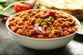 Healthy vegan dish- chickpea curry .channa masala.