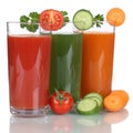 Healthy vegan eating vegetable juice from carrots and tomatoes Royalty Free Stock Photo