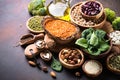 Healthy vegan food assortment. Royalty Free Stock Photo