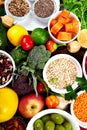 Healthy vegan food. Assortment of organic foods Royalty Free Stock Photo