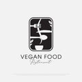 Healthy Vegan food Logo design vector, healthy eating restaurant premium vector