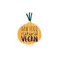 Healthy vegan hand writing logo