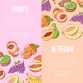 Healthy vegan nutrition flyers with fruits