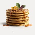 A Healthy Vegan Pancakes Photo Mockup, Isolated on White Background - Generative AI