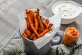 Healthy vegetable chips - french fries beet, celery and carrots Royalty Free Stock Photo