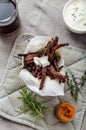 Healthy vegetable chips - french fries beet, celery and carrots Royalty Free Stock Photo