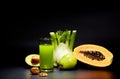 Healthy vegetable juices for refreshment Royalty Free Stock Photo