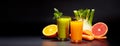 Healthy vegetable juices for refreshment Royalty Free Stock Photo