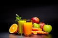 Healthy vegetable juices for refreshment Royalty Free Stock Photo