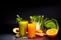 Healthy vegetable juices for refreshment and as an antioxidant Royalty Free Stock Photo