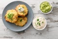 Healthy vegetable rosti from cauliflower and parmesan cheese wit