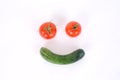 Healthy with vegetable ,smilling vagetable with cucumber and tom