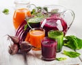 Healthy vegetable smoothie and juice Royalty Free Stock Photo