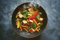 Healthy Vegetable Stir-Fry in Pan