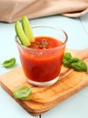 Healthy vegetable tomato smoothie and juice
