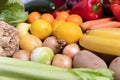 Healthy vegetables on a gray background with copy space. Banner Online shop concept