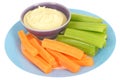 Healthy Vegetables with Houmous Dip Royalty Free Stock Photo