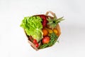 Healthy vegetarian food in paper bag from above Royalty Free Stock Photo