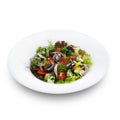 Healthy vegetarian greek salad with tomatoes, feta cheese