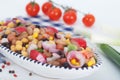 Healthy vegetarian salad made with beans