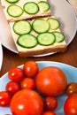 Healthy vegetarian sandwiches Royalty Free Stock Photo