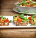 Healthy vegetarian sandwiches Royalty Free Stock Photo