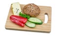 Healthy vegetarian snack on cutting board Royalty Free Stock Photo
