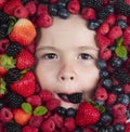 Healthy vitamins fruits. Assorted mix of strawberry, blueberry, raspberry, blackberry background. Berries closeup near Royalty Free Stock Photo