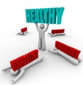 Healthy Vs Unhealthy One Person Good Health Fitness Royalty Free Stock Photo