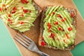 Healthy wholegrain bread with avocado lime chili