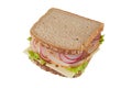 Healthy wholegrain sandwich with ham and cheese Royalty Free Stock Photo