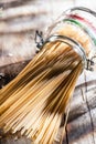 Healthy wholewheat Italian spaghetti pasta