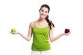Healthy woman with apples Royalty Free Stock Photo