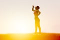 Smart woman drinking water Royalty Free Stock Photo