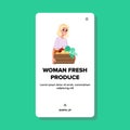 healthy woman fresh produce vector