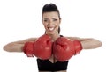 Healthy woman practicising boxing Royalty Free Stock Photo