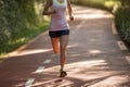 runner running on morning park road workout jogging Royalty Free Stock Photo