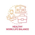 Healthy work-life balance concept icon