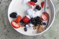 Healthy yogurt, berries and cereal