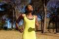 Healthy young african american woman jogging Royalty Free Stock Photo