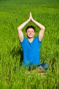 Healthy young man meditation Royalty Free Stock Photo