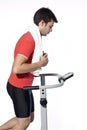 Healthy Young Man Workout on Treadmill Royalty Free Stock Photo