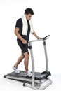 Healthy Young Man Workout on Treadmill Royalty Free Stock Photo