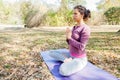 Healthy Young Woman Meditating And Practicing Yoga Outdoor Royalty Free Stock Photo