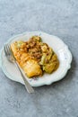 Healthy Zucchini Lasagna Bolognese Cooked with Courgette in Plate Portion Royalty Free Stock Photo